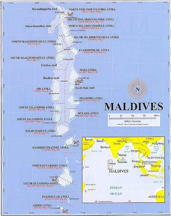 Politique carte du Maldives